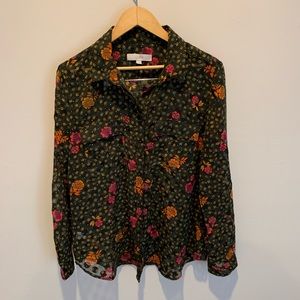 Loft Long sleeve semi-sheer top